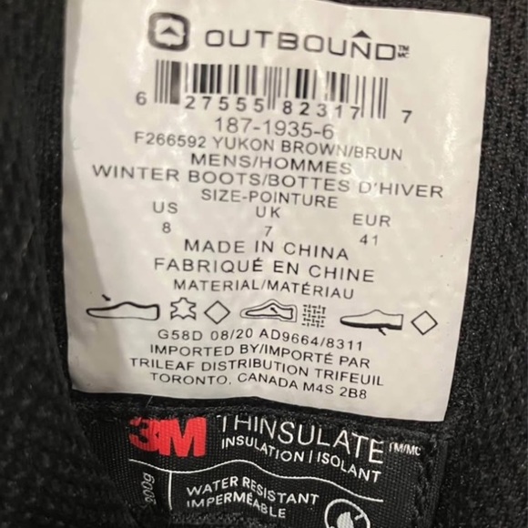 Men’s size 8 winter/ spring/fall waterproof boots Outbound Yukon brown - Picture 8 of 10